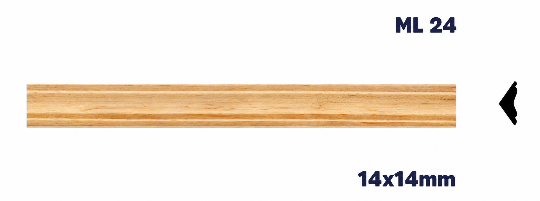 Moldura de madera lisa para mueble ML-24 – Kit de 2 Piezas (2.5 m Totales)