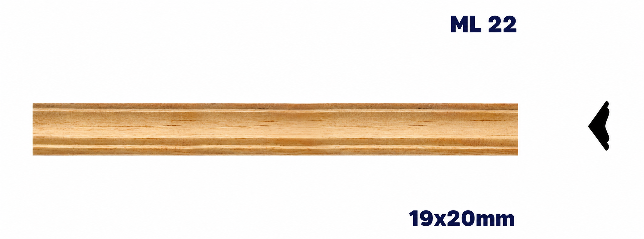 Moldura de madera lisa para mueble ML-22 – Kit de 2 Piezas (2.5 m Totales)