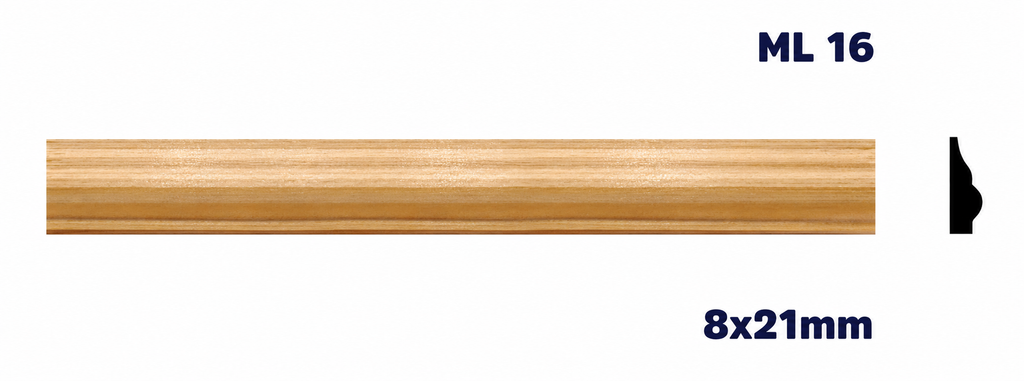 Moldura de madera lisa para mueble ML-16 – Kit de 4 Piezas TIPO MEDIO COLLARIN