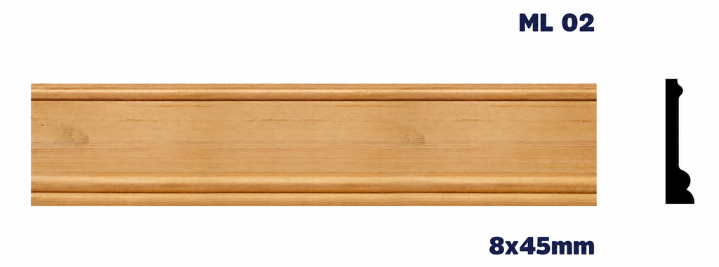 Moldura de madera lisa para mueble ML-02 – Kit de 4 Piezas TIPO CHAMBRANA