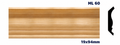 Moldura de madera lisa para mueble ML-60 – Kit de 2 Piezas (2.5 m Totales)