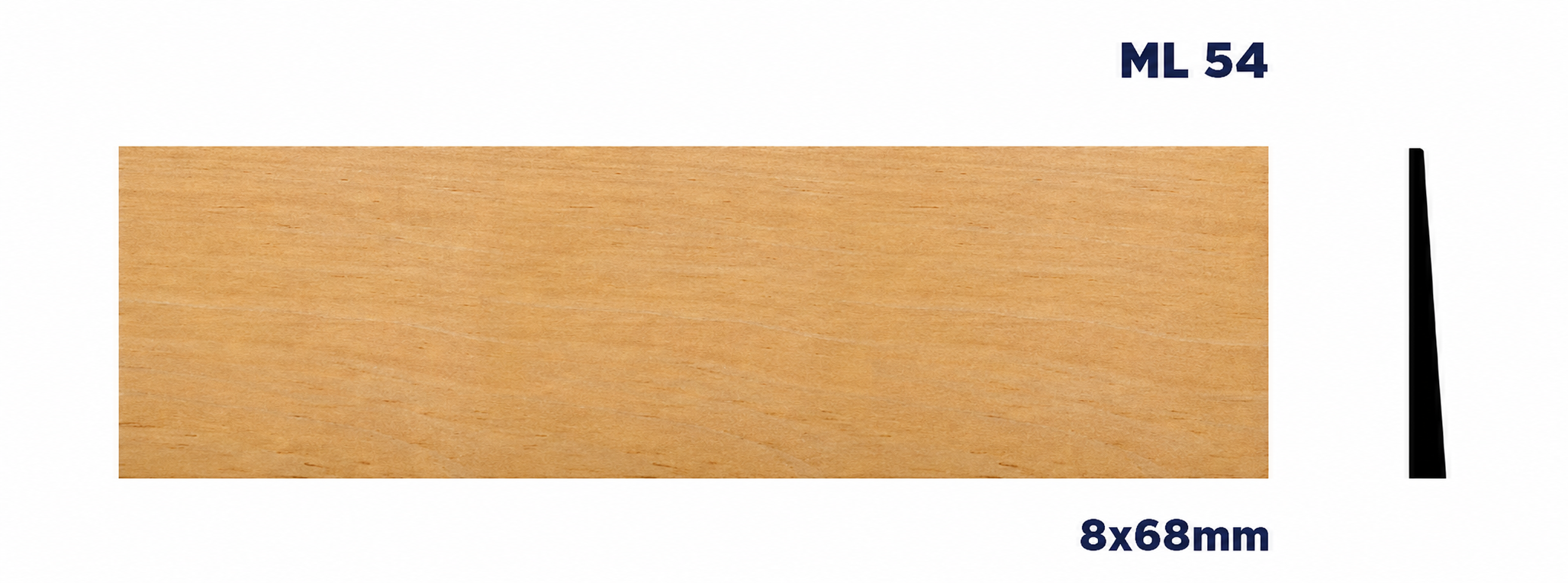 Moldura de madera lisa para mueble ML-54 – Kit de 2 Piezas (2.5 m Totales)