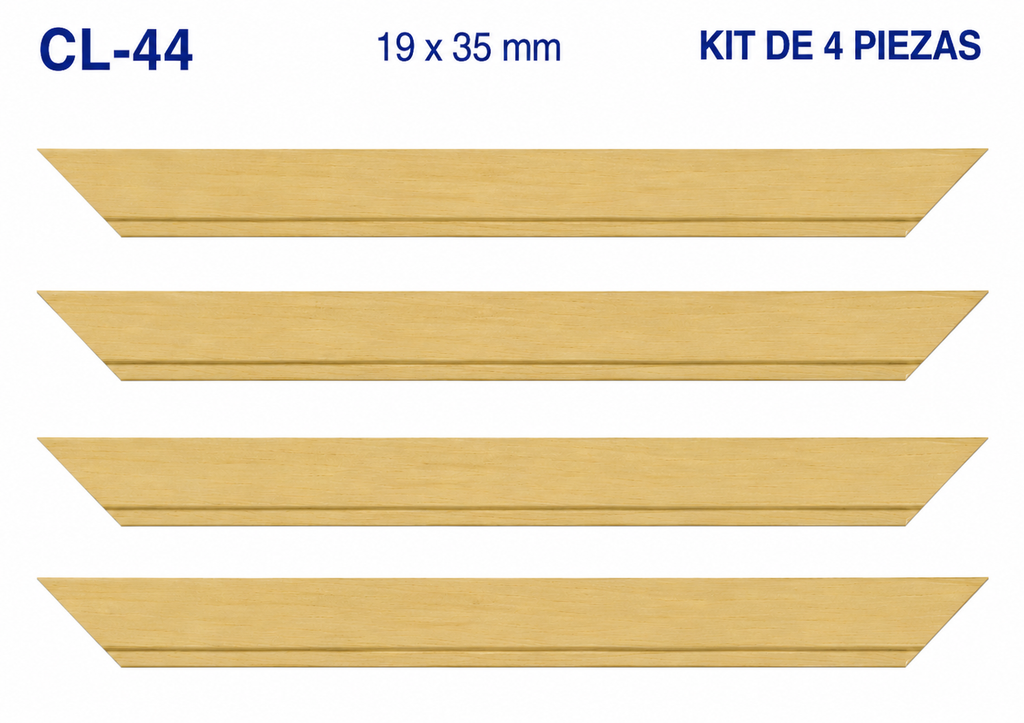 Moldura de madera lisa para marco CL44 – Kit de 4 piezas