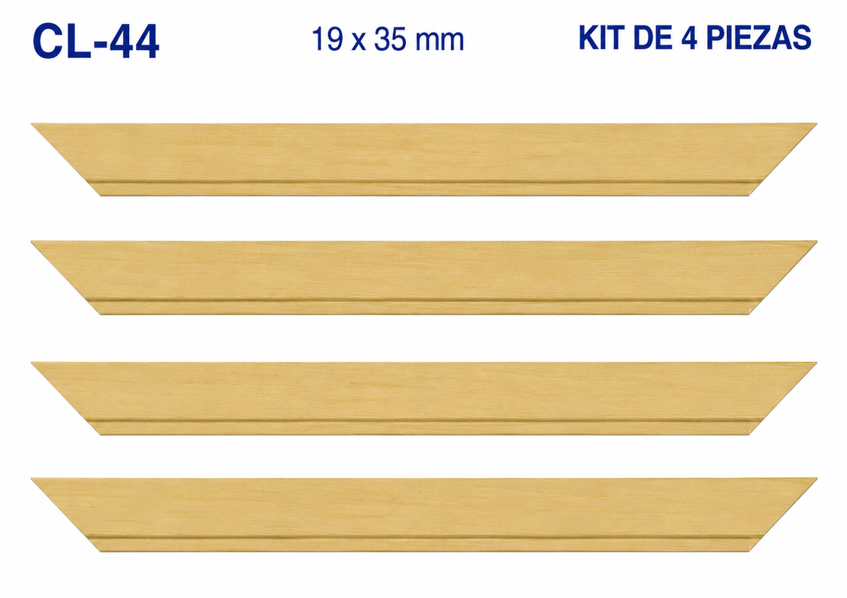 Moldura de madera lisa para marco CL44 – Kit de 4 piezas
