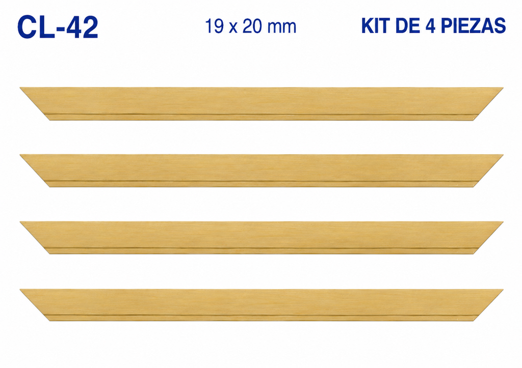 Moldura de madera lisa para marco CL42 – Kit de 4 piezas
