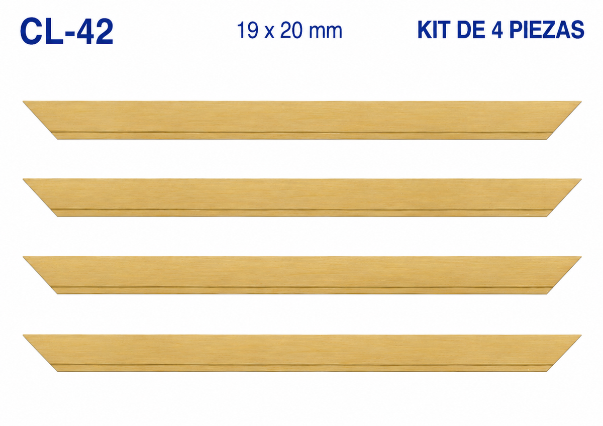 Moldura de madera lisa para marco CL42 – Kit de 4 piezas