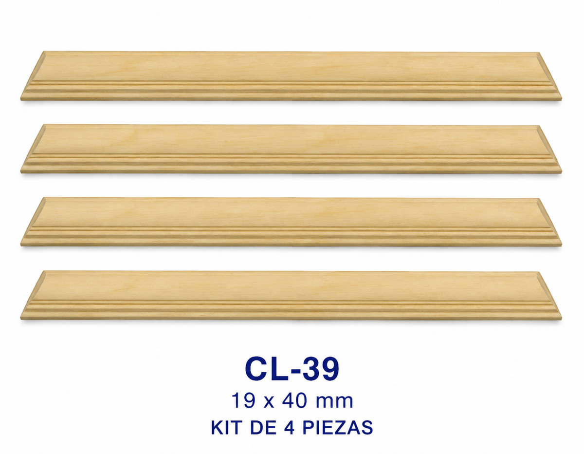 Moldura de madera lisa para marco CL39 – Kit de 4 piezas