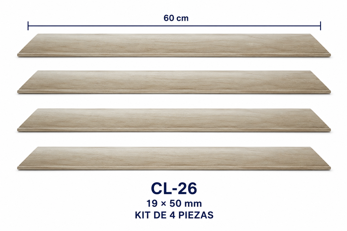 Moldura de madera lisa para marco CL26 – Kit de 4 piezas