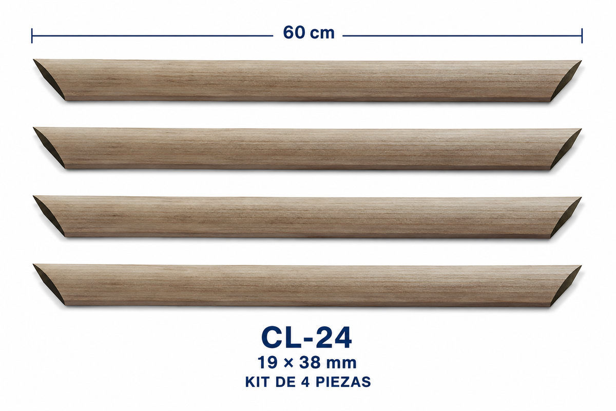 Moldura de madera lisa para marco CL24 – Kit de 4 piezas