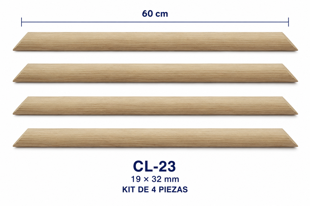 Moldura de madera lisa para marco CL23 – Kit de 4 piezas