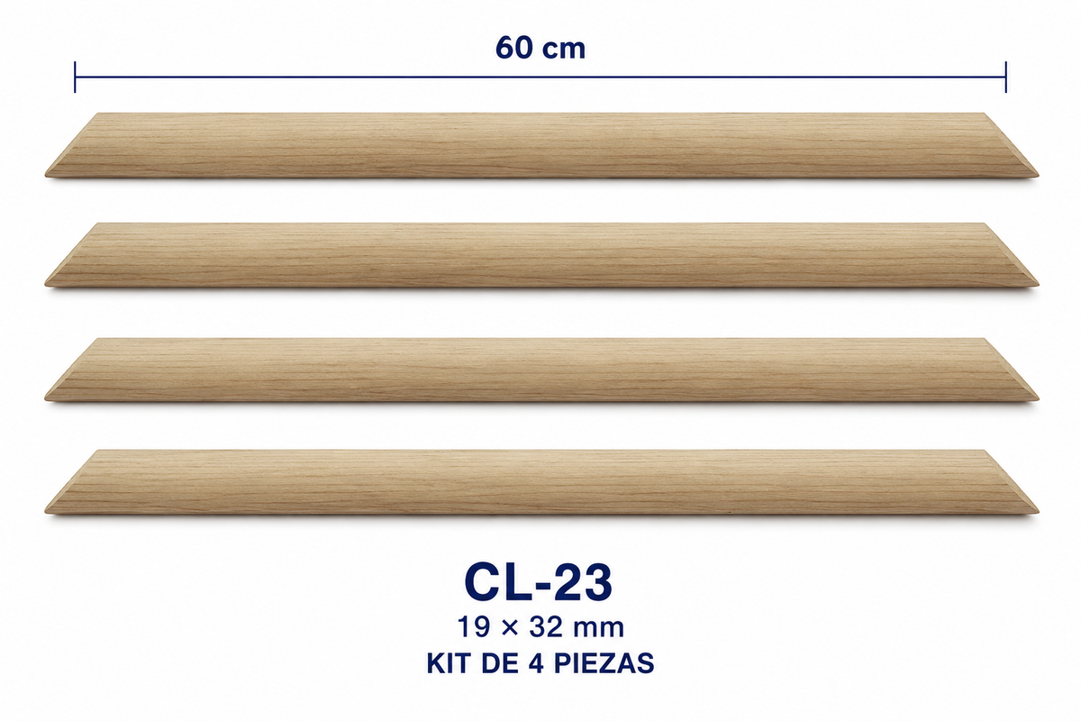 Moldura de madera lisa para marco CL23 – Kit de 4 piezas