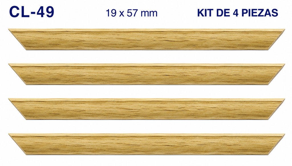 Moldura de madera lisa para marco CL49 – Kit de 4 piezas