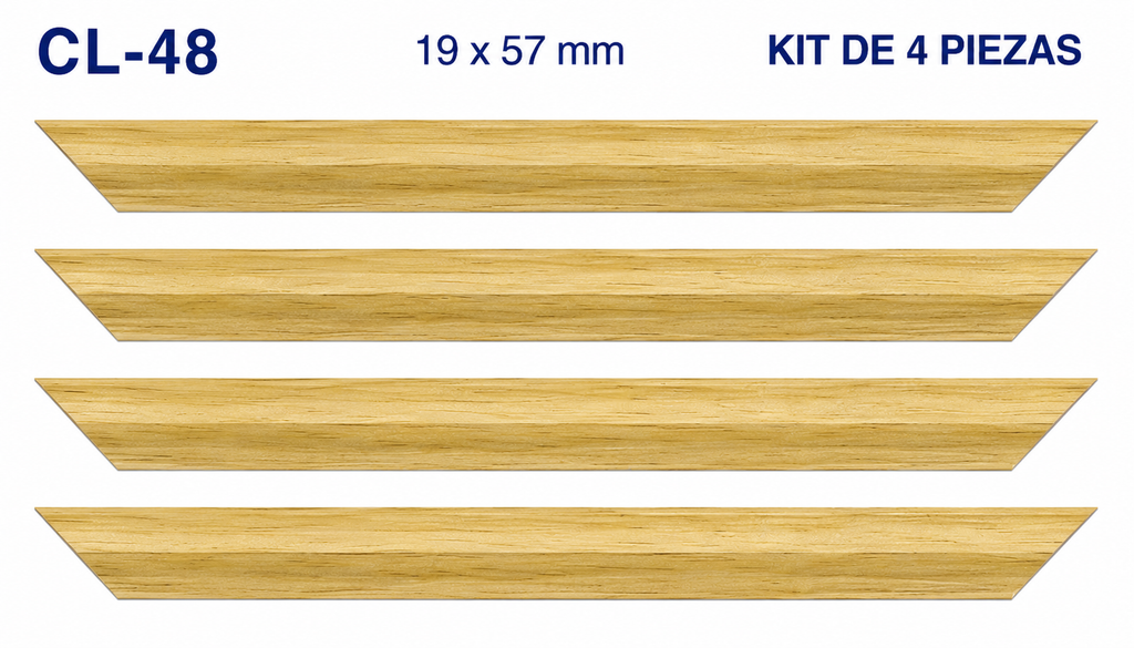 Moldura de madera lisa para marco CL48 – Kit de 4 piezas