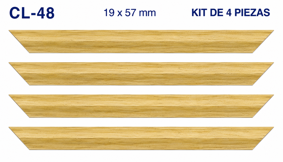 Moldura de madera lisa para marco CL48 – Kit de 4 piezas