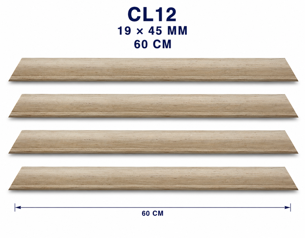Moldura de madera lisa para marco CL12 – Kit de 4 piezas