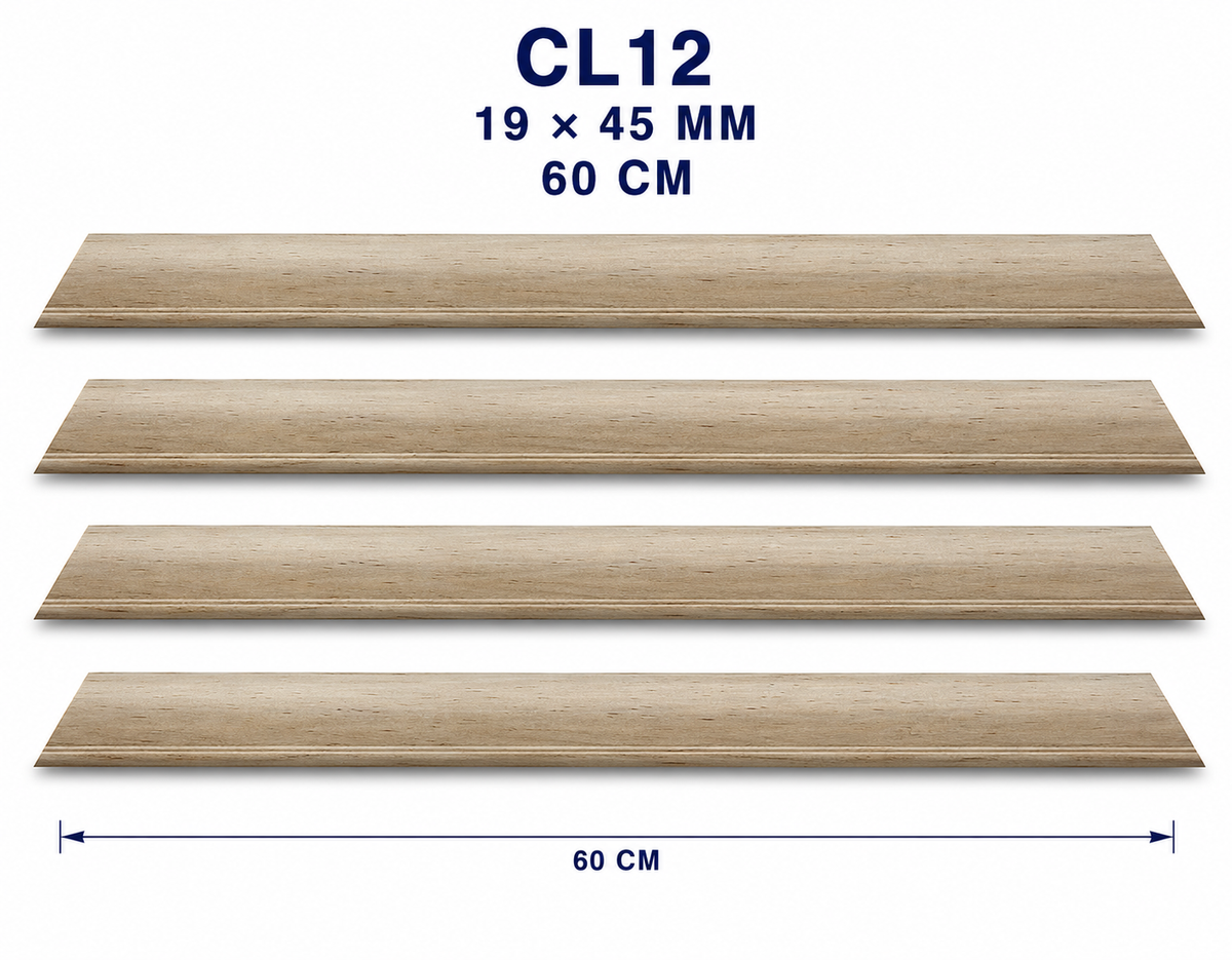 Moldura de madera lisa para marco CL12 – Kit de 4 piezas