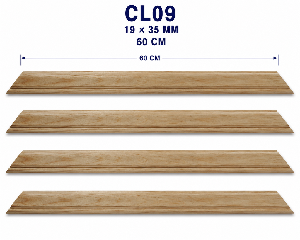 Moldura de madera lisa para marco CL09 – Kit de 4 piezas