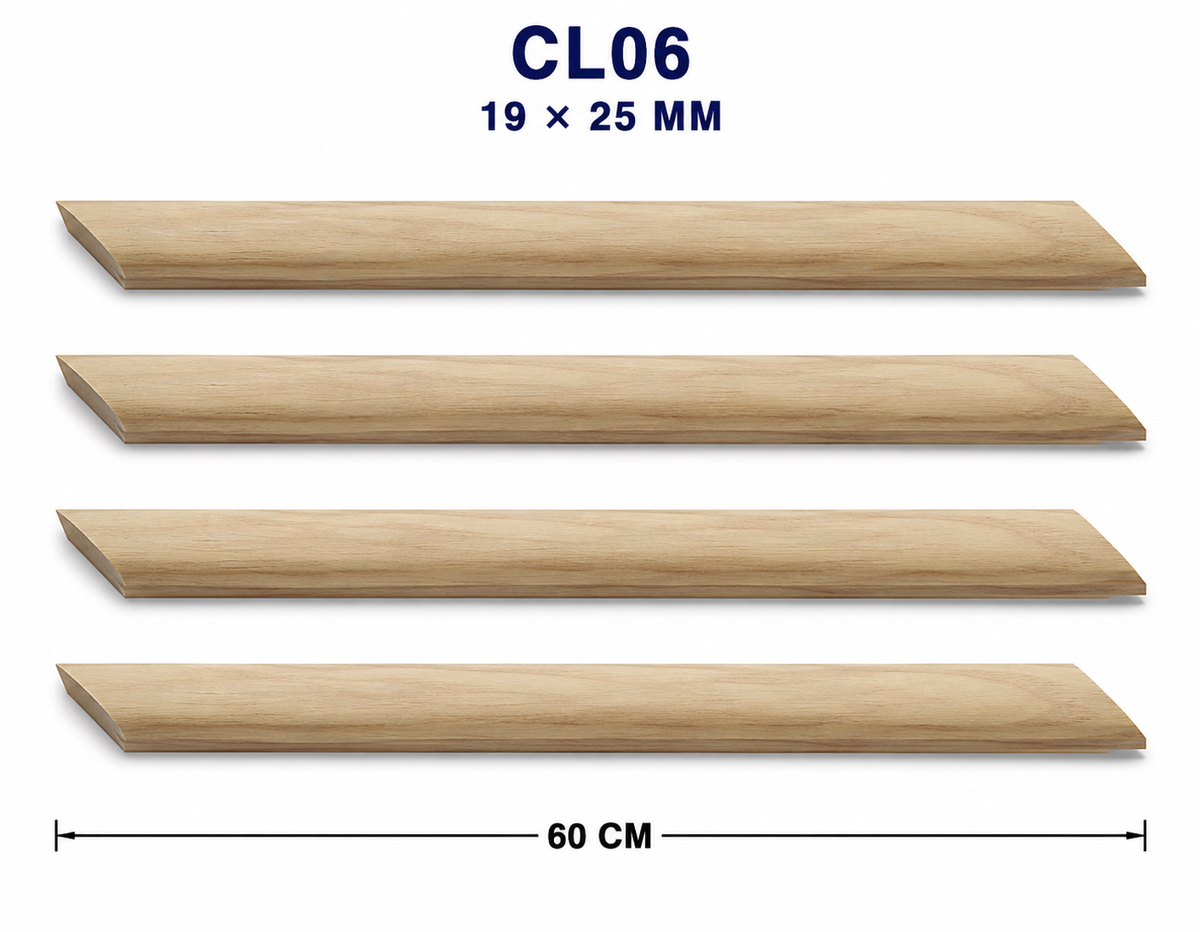 Moldura de madera lisa para marco CL06 – Kit de 4 piezas
