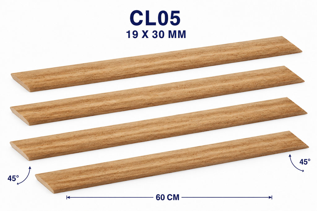 Moldura de madera lisa para marco CL05 – Kit de 4 piezas