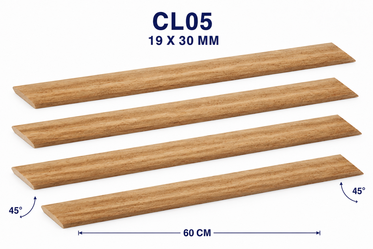 Moldura de madera lisa para marco CL05 – Kit de 4 piezas