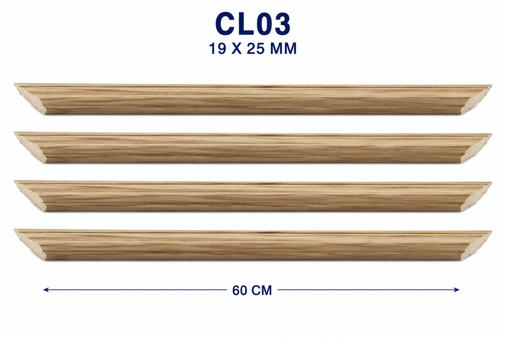 Moldura de madera lisa para marco CL03 – Kit de 4 piezas