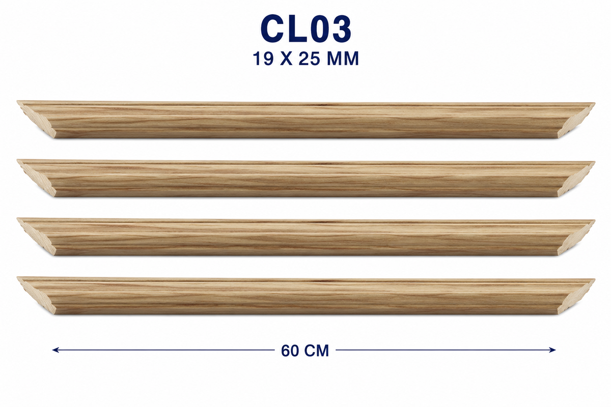 Moldura de madera lisa para marco CL03 – Kit de 4 piezas