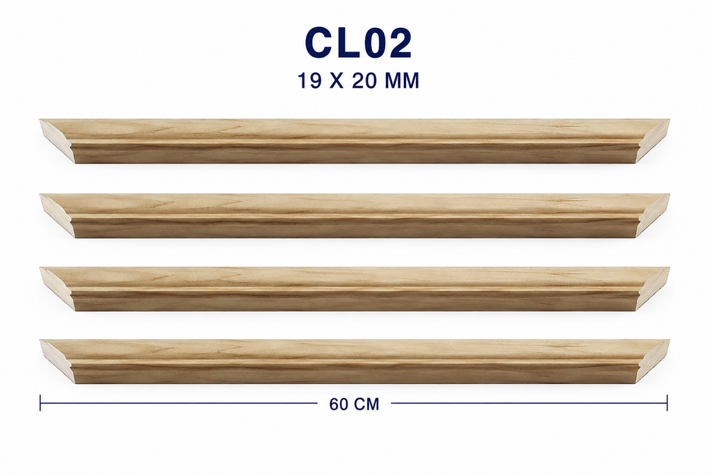Moldura de madera lisa para marco CL02 – Kit de 4 piezas