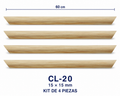 Moldura de madera lisa para marco CL20 – Kit de 4 piezas