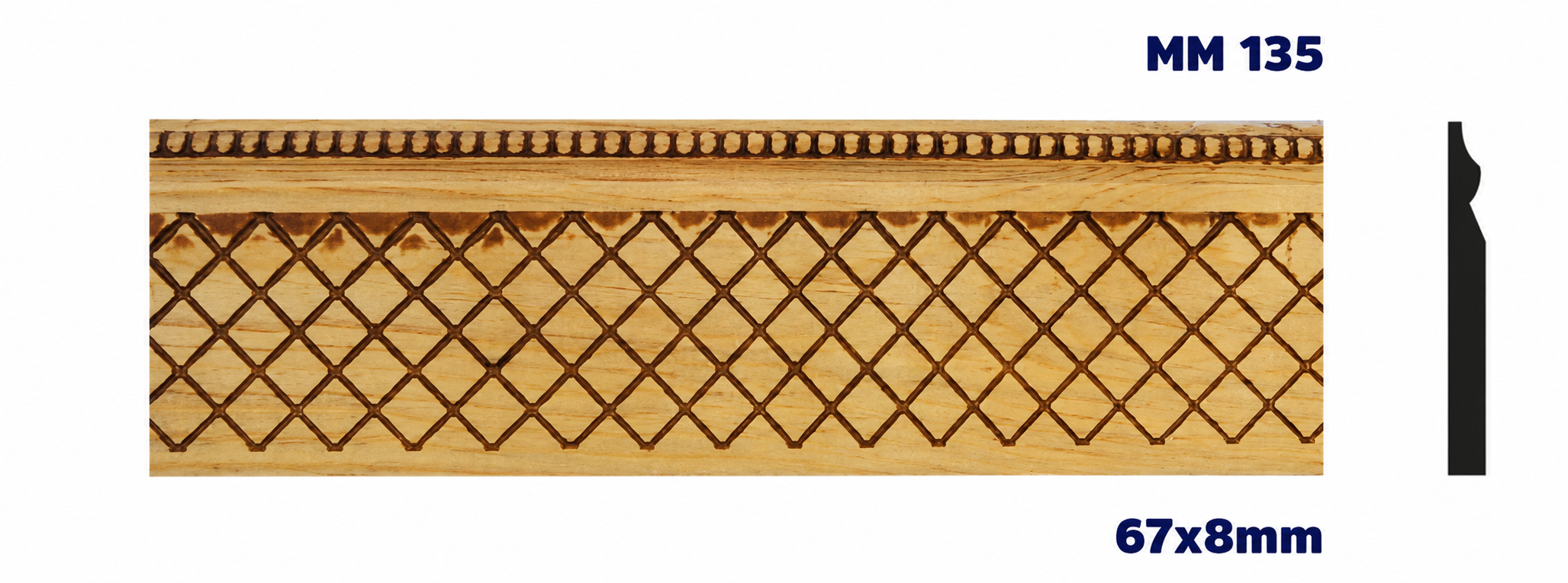 Moldura de madera grabada para mueble MM-135 – Kit de 2 piezas