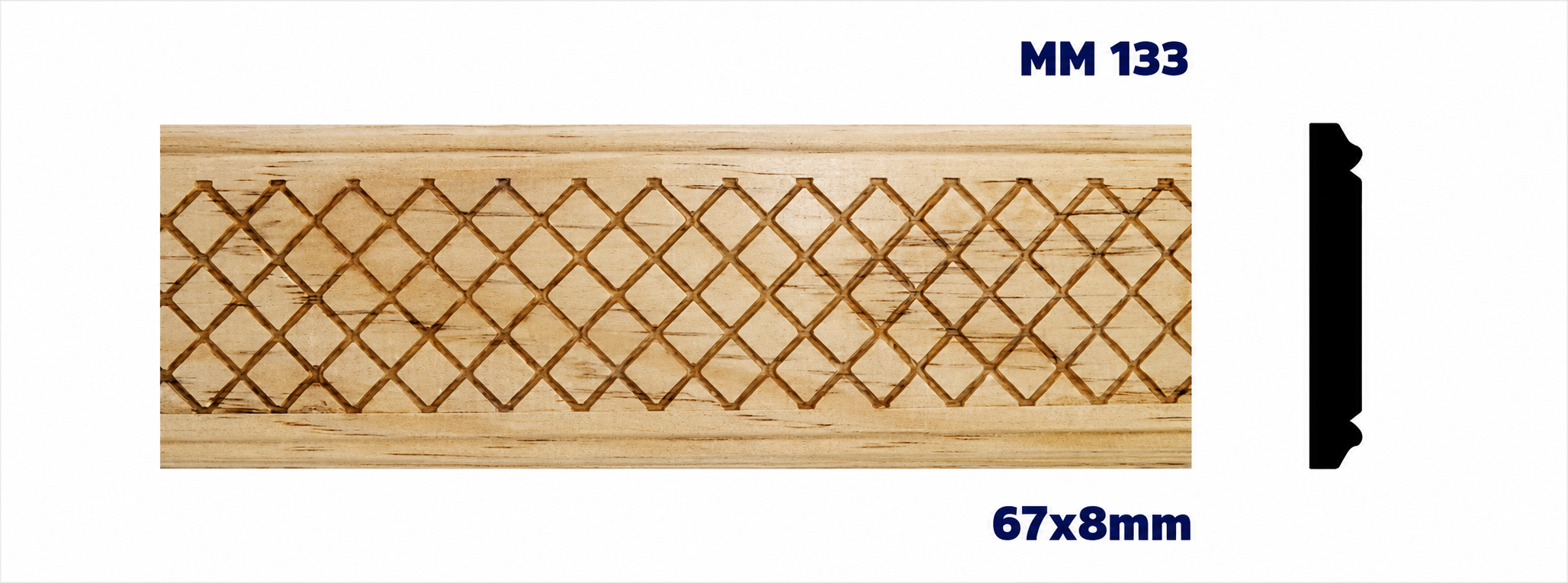 Moldura de madera grabada para mueble MM-133 – Kit de 2 piezas