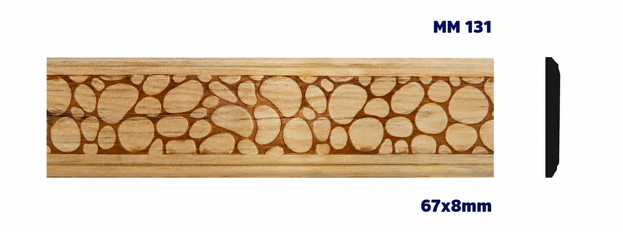 Moldura de madera grabada para mueble MM-131 – Kit de 2 piezas