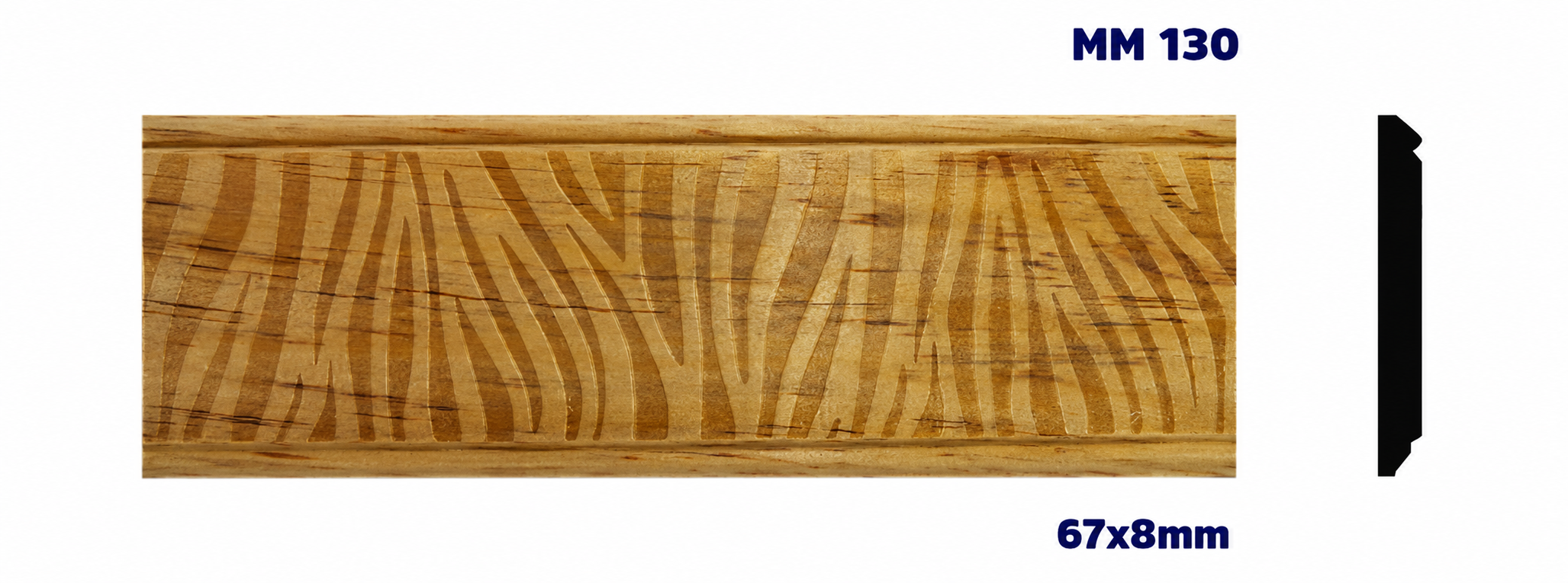 Moldura de madera grabada para mueble MM-130 – Kit de 2 piezas