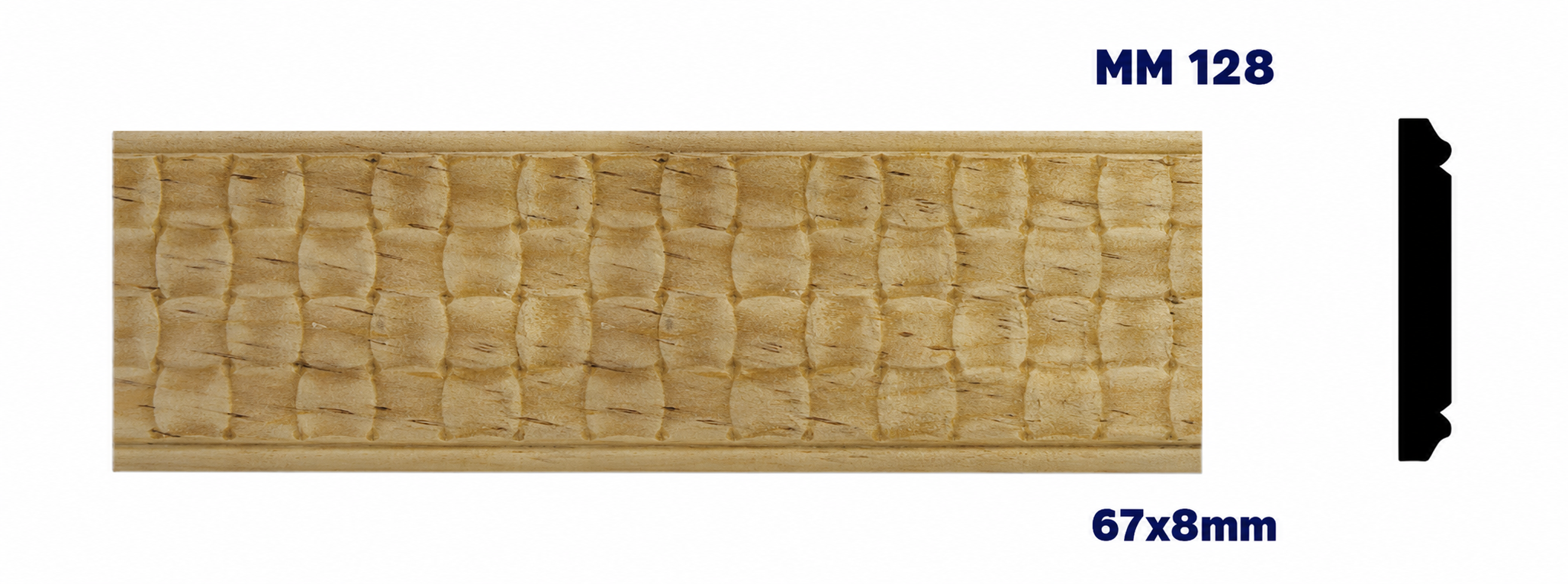 Moldura de madera grabada para mueble MM-128 – Kit de 2 piezas