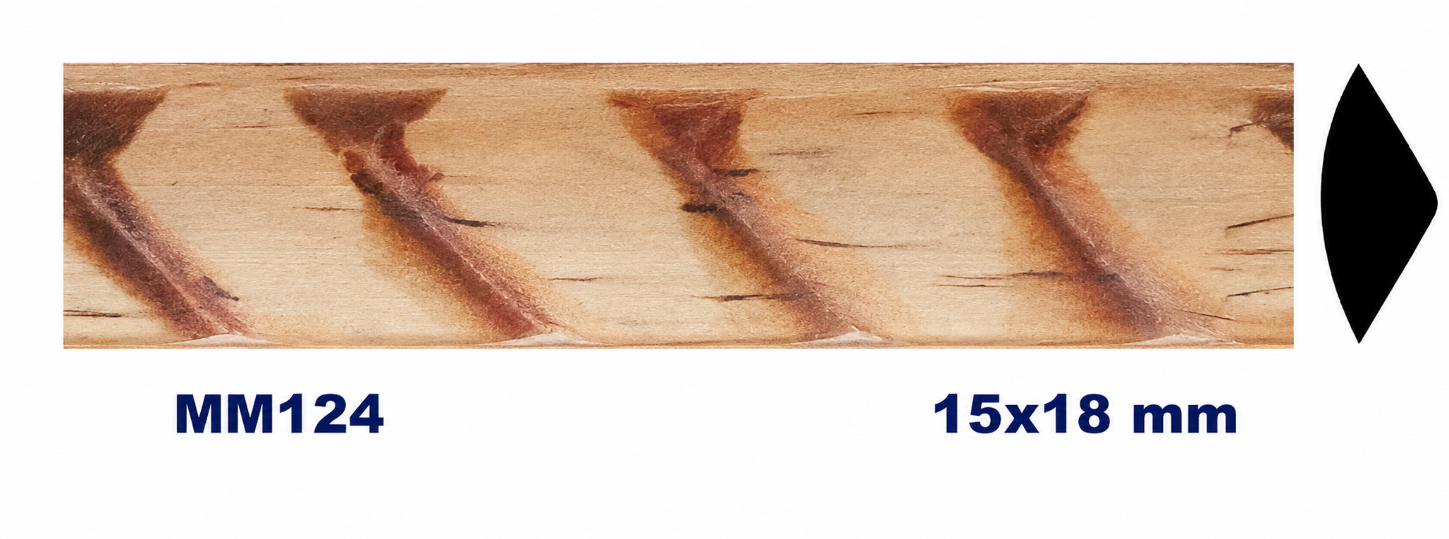 Moldura de madera grabada para mueble MM-124 – Kit de 2 piezas