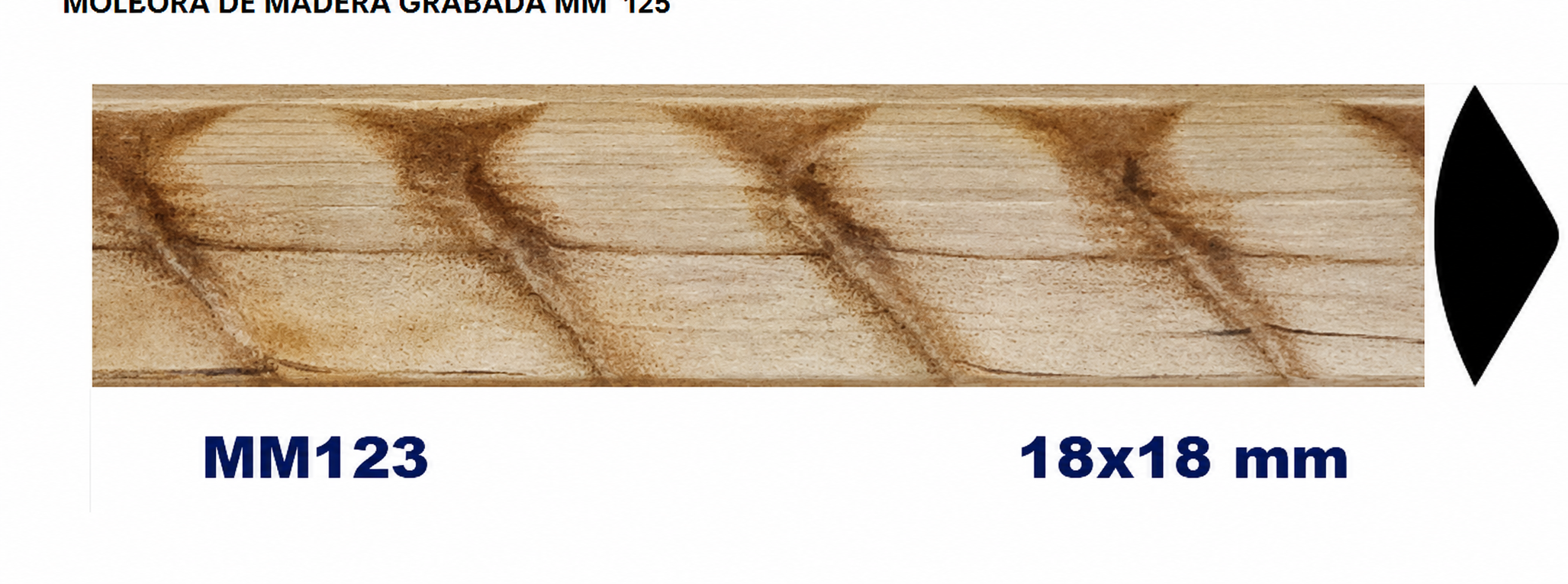 Moldura de madera grabada para mueble MM-123 – Kit de 2 piezas