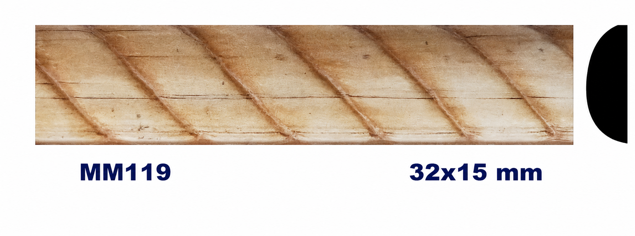 Moldura de madera grabada para mueble MM-119 – Kit de 2 piezas