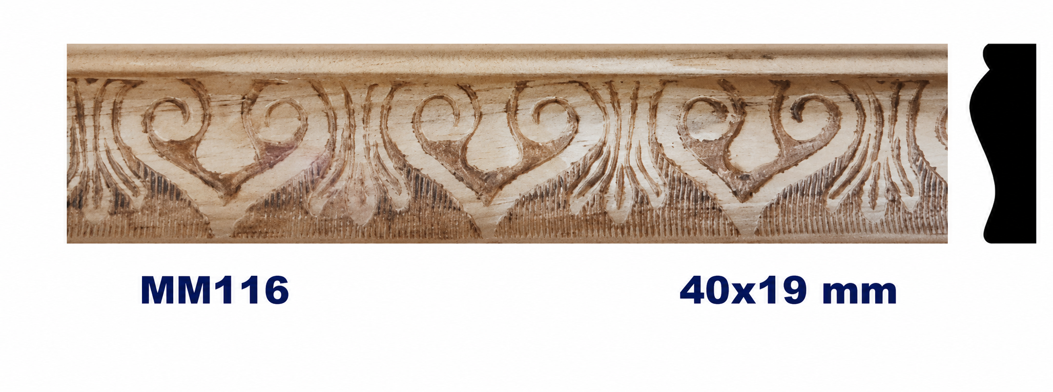 Moldura de madera grabada para mueble MM-116 – Kit de 2 piezas