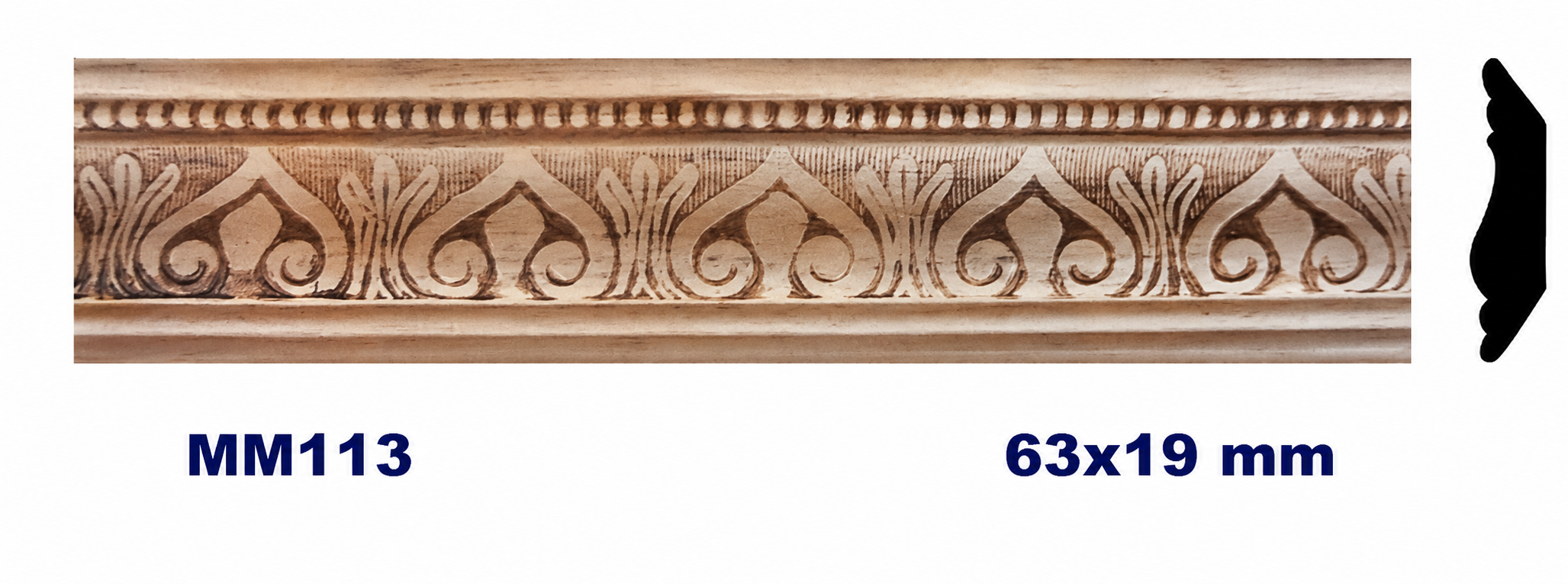 Moldura de madera grabada para mueble MM-113 – Kit de 2 piezas