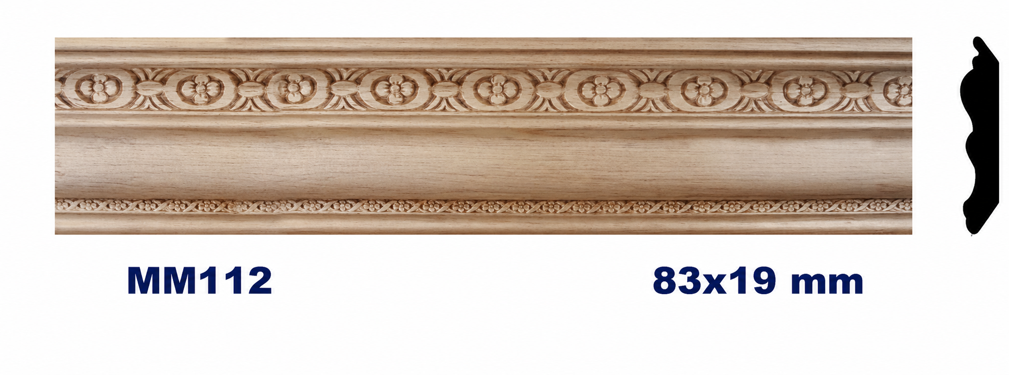 Moldura de madera grabada para mueble MM-112 – Kit de 2 piezas