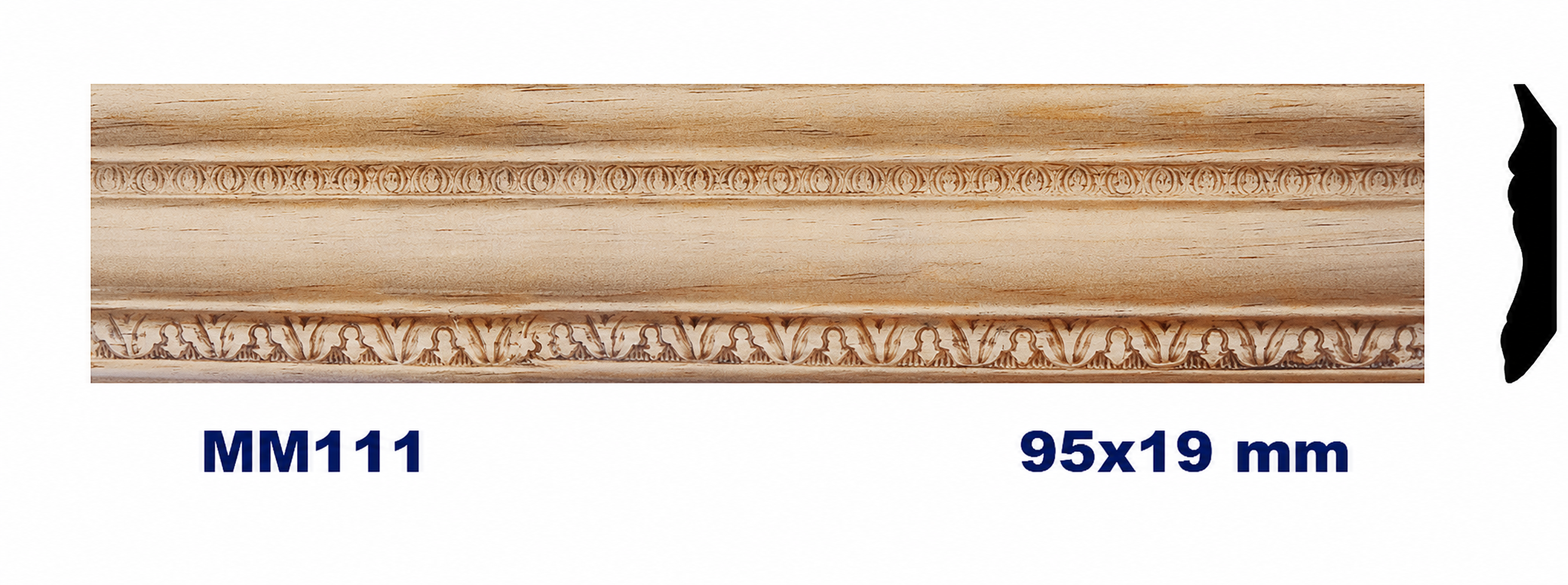 Moldura de madera grabada para mueble MM-111 – Kit de 2 piezas