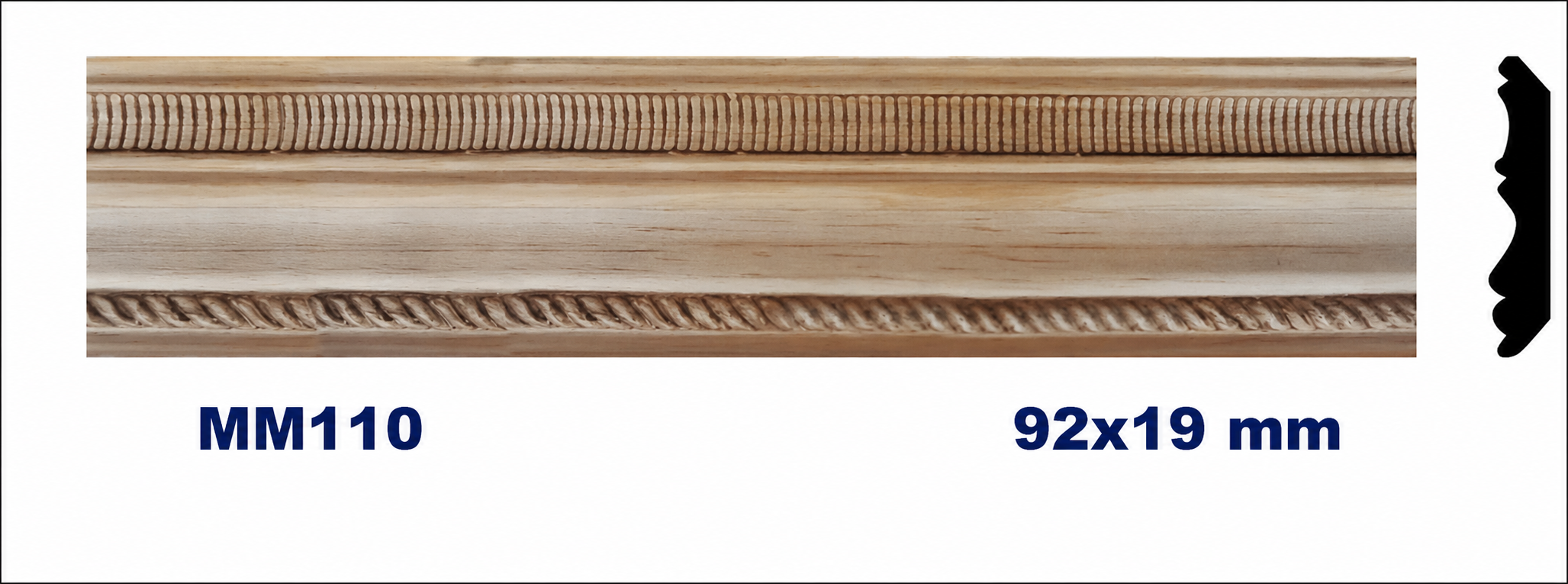 Moldura de madera grabada para mueble MM-110 – Kit de 2 piezas