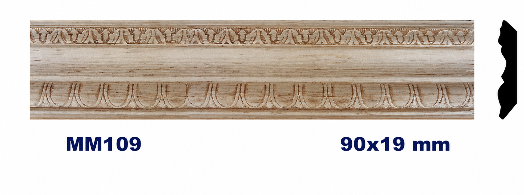 Moldura de madera grabada para mueble MM-109 – Kit de 2 piezas
