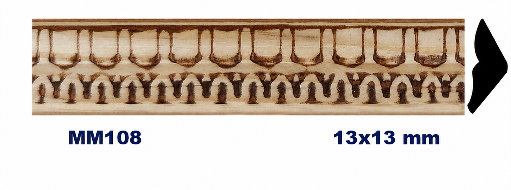 Moldura de madera grabada para mueble MM-108 – Kit de 4 piezas