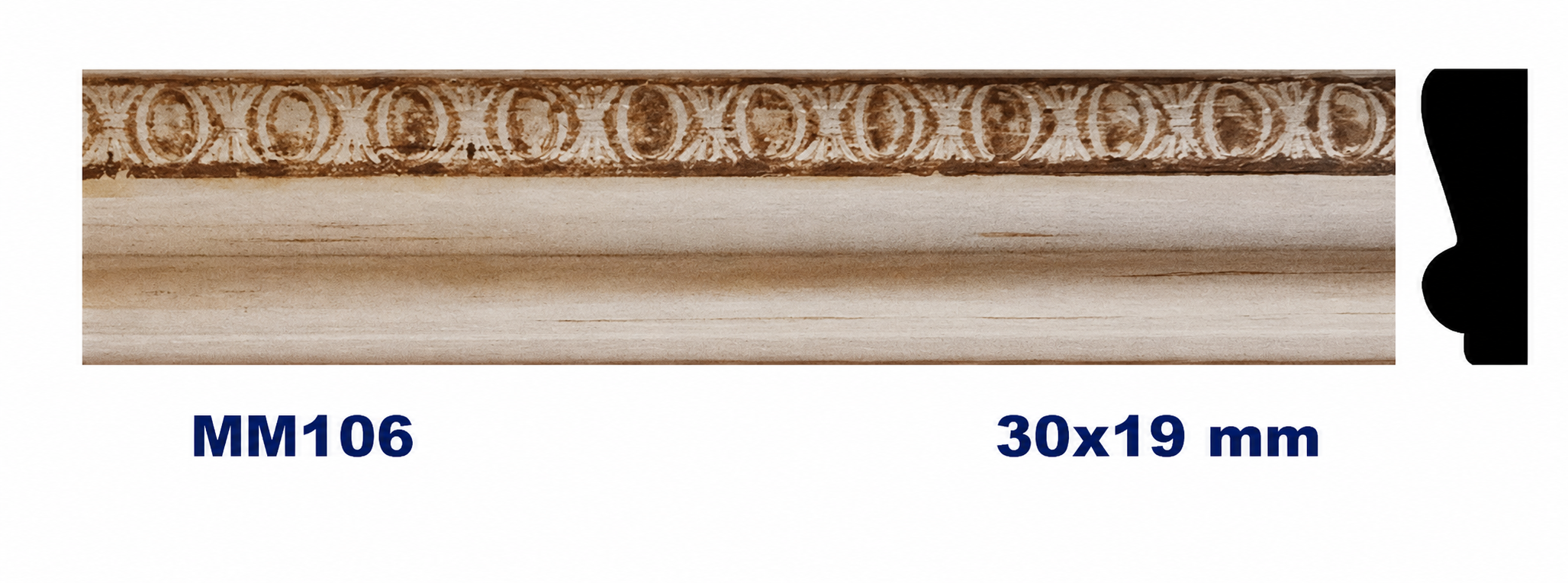 Moldura de madera grabada para mueble MM-106 – Kit de 2 piezas