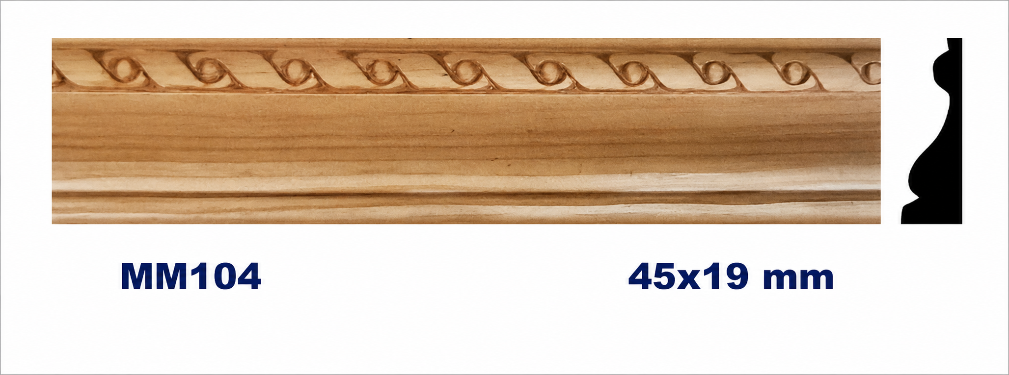 Moldura de madera grabada para mueble MM-104 – Kit de 2 piezas