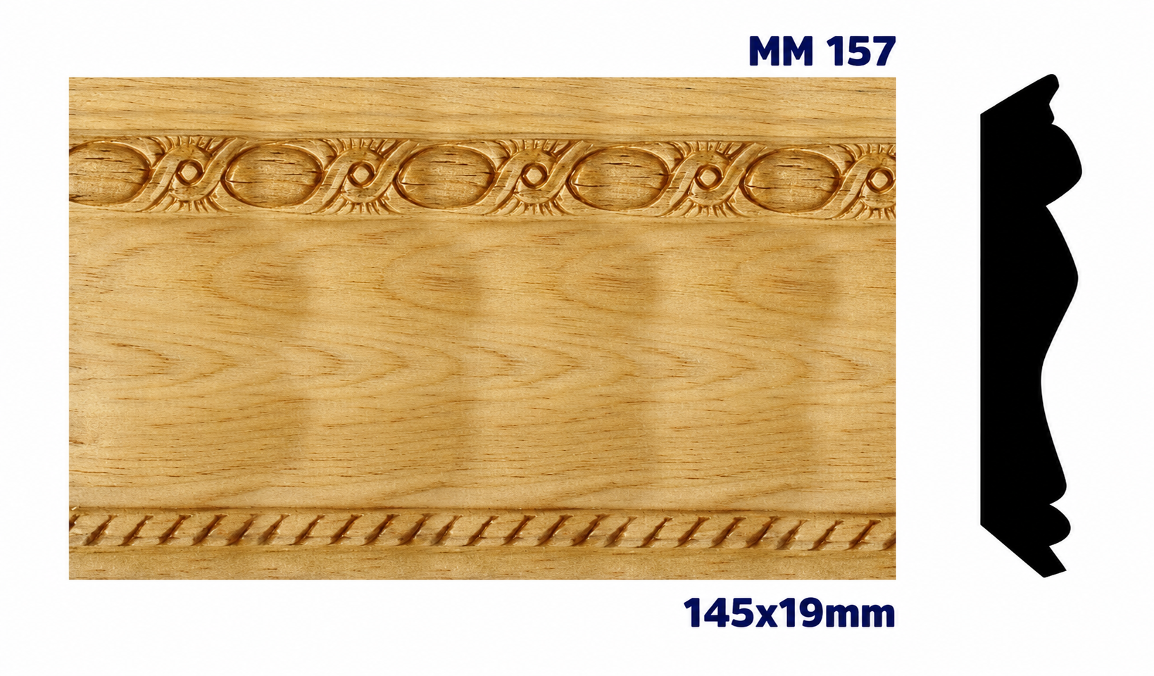 Moldura de madera grabada para mueble MM-157 – Kit de 2 piezas