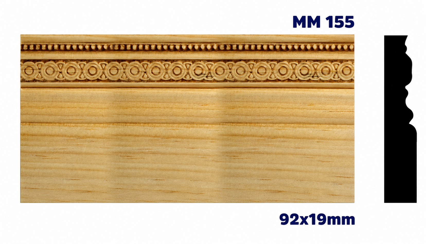 Moldura de madera grabada para mueble MM-155 – Kit de 2 piezas