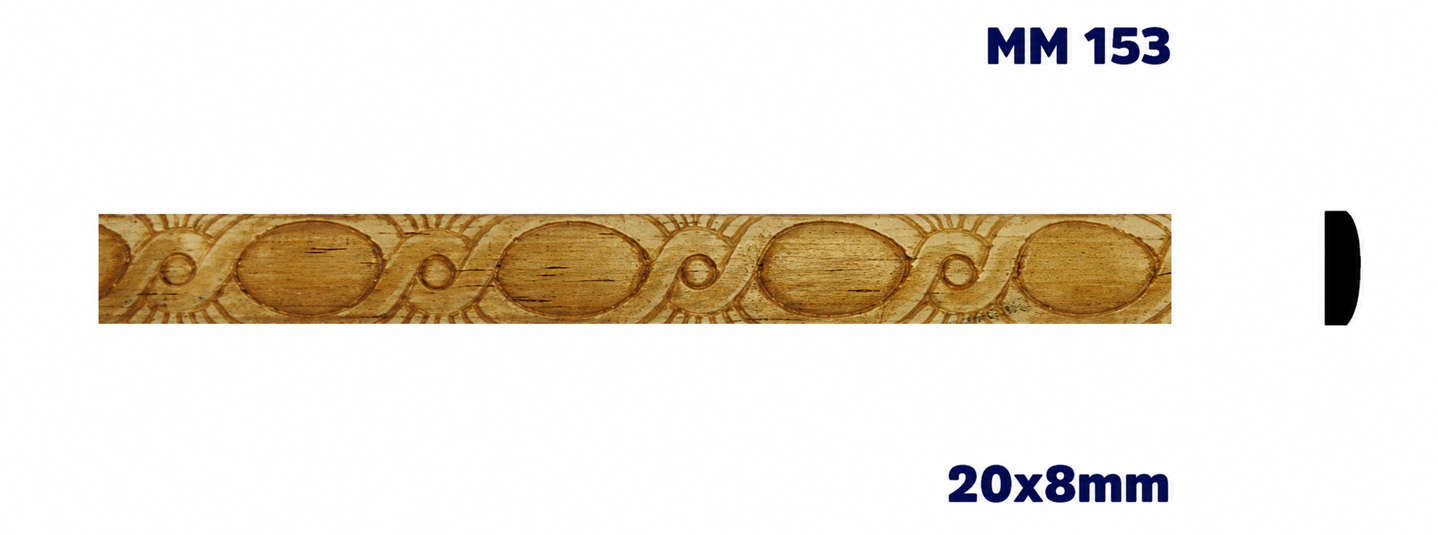 Moldura de madera grabada para mueble MM-153 – Kit de 2 piezas