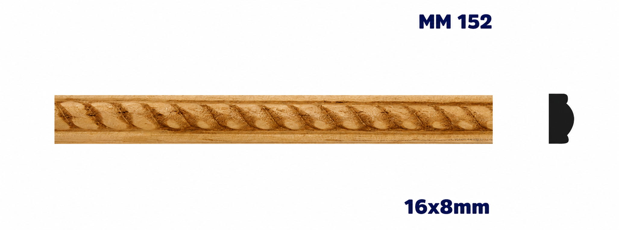 Moldura de madera grabada para mueble MM-152 – Kit de 2 piezas