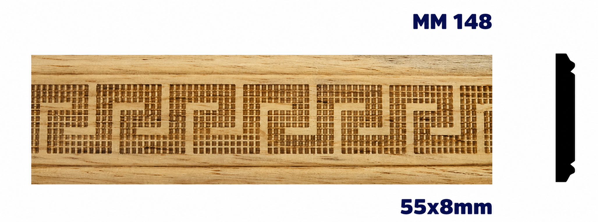 Moldura de madera grabada para mueble MM-148 – Kit de 2 piezas